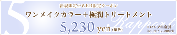 5. ワンメイクカラー+極潤トリートメント☆5,230円☆